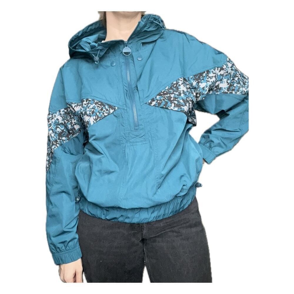 Stella McCartney x Adidas Nylon Pullover Half Zip Atheltic Jacket Hooded Blue M